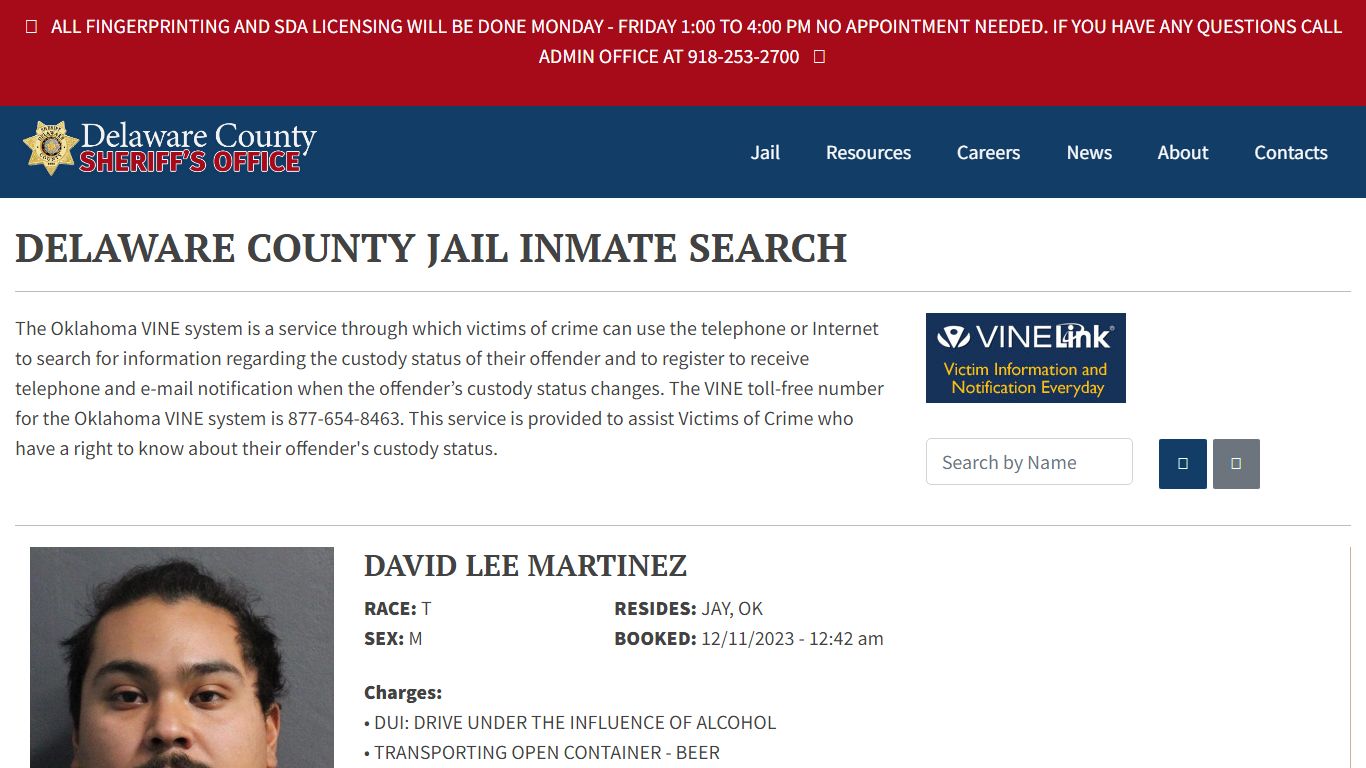 Inmate Search - Delaware County Sheriff's Office